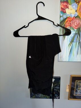 Black Athletic Track Pant with Small Triangle Logo